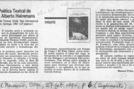 La poética teatral de Luis Alberto Heiremans  [artículo] Manuel Peña Muñoz.