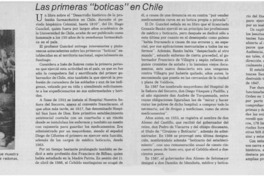 Las primeras "boticas" en Chile
