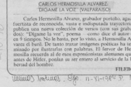 Carlos Hermosilla Alvarez "Dígame la voz"