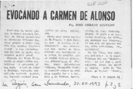 Evocando a Carmen de Alonso  [artículo] José Arraño Acevedo.