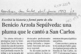 Benicio Arzola Sepúlveda, una pluma que le cantó a San Carlos  [artículo].