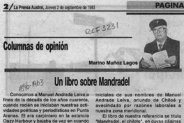 Un libro sobre Mandradel  [artículo] Marino Muñoz Lagos.