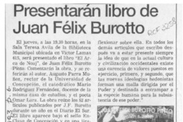 Presentarán libro de Juan Félix Burotto  [artículo].