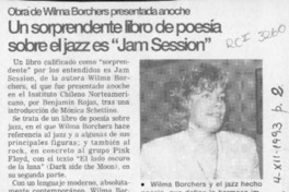 Un Sorprendente libro de poesía sobre el jazz es "Jam Session"  [artículo].
