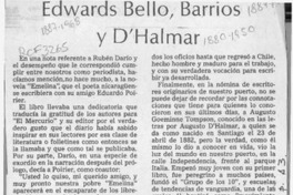 Edwards Bello, Barrios y D'Halmar  [artículo] Lautaro Robles.