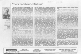 "Para construir el futuro"  [artículo] Jorge Edwards.
