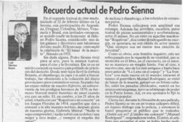 Recuerdo actual de Pedro Sienna  [artículo] Luis Merino Reyes.