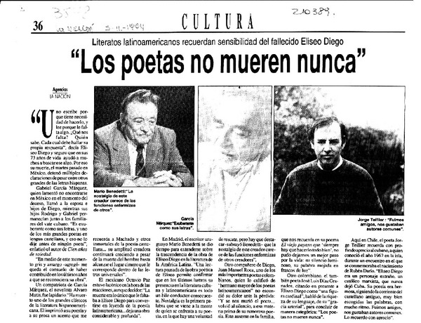 "Los Poetas no mueren nunca"