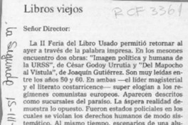 Libros viejos  [artículo] Pedro Godoy.