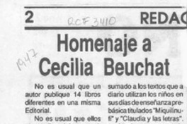 Homenaje a Cecilia Beuchat  [artículo].