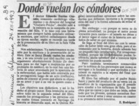 Donde vuelan los cóndores  [artículo] E. Rodríguez.
