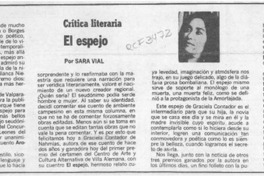 El espejo  [artículo] Sara Vial.