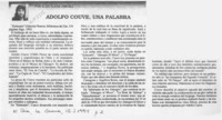 Adolfo Couve, una palabra  [artículo] Elba Elena Jiménez.