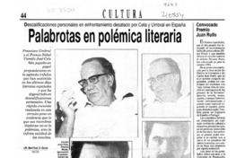 Palabrotas en polémica literaria  [artículo].