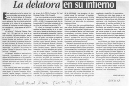 La delatora en su infierno  [artículo] Hernán Soto.