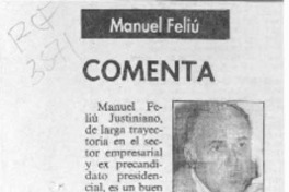 Manuel Feliú comenta  [artículo] Manuel Feliú.
