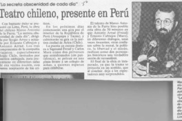 Teatro chileno, presente en Perú  [artículo].
