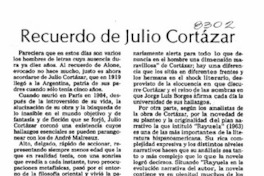 Recuerdo de Julio Cortázar  [artículo] Lautaro Robles.