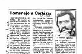 Homenaje a Cortázar  [artículo].
