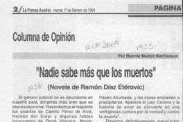 "Nadie sabe más que los muertos"  [artículo] Ronnie Muñoz Martineaux.