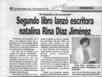 Segundo libro lanzó escritora natalina Rina Díaz Jiménez  [artículo] Alejandro E. Salazar Carrera.