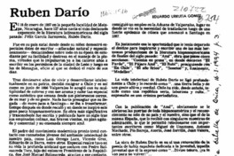 Rubén Darío  [artículo] Eduardo Urrutia Gómez.