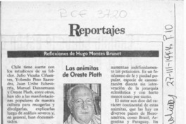 Las animitas de Oreste Plath  [artículo] Hugo Montes.