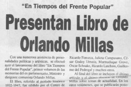 Presentan libro de Orlando Millas  [artículo].