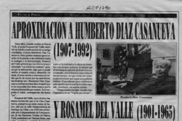 Aproximación a Humberto Díaz-Casanueva (1907-1992) y Rosamel del Valle (1901-1965)  [artículo] Luis Merino Reyes.