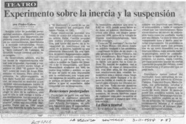 Experimento sobre la inercia y la suspensión  [artículo] Pedro Labra.