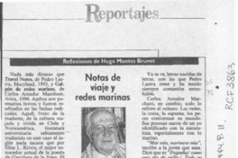Notas de viaje y redes marinas  [artículo] Hugo Montes Brunet.