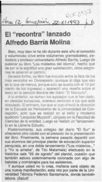 El "Recontra" lanzado Alfredo Barría Molina  [artículo].