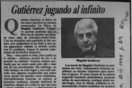 Gutiérrez jugando al infinito  [artículo] Víctor Rojas.
