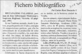 Fichero bibliográfico  [artículo] Carlos René Ibacache.