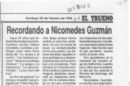 Recordando a Nicomedes Guzmán  [artículo] A. P.