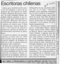 Escritoras chilenas  [artículo].