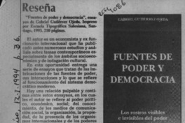 "Fuentes de poder y democracia"  [artículo] Eugenio Rodríguez.