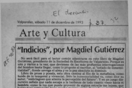 "Indicios", por Magdiel Gutiérrez  [artículo] H. R. Cortés.