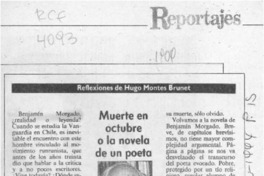 Muerte en octubre o la novela de un poeta  [artículo] Hugo Montes Brunet.