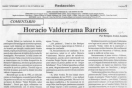 Horacio Valderrama Barrios  [artículo] Benigno Avalos Ansieta.