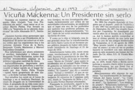 Vicuña Mackenna, un presidente sin serlo  [artículo] Adolfo Simpson T.