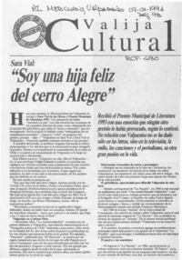 "Soy una hija feliz del cerro Alegre"  [artículo] Eugenio Rodríguez.