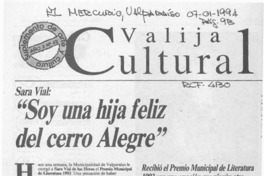 "Soy una hija feliz del cerro Alegre"  [artículo] Eugenio Rodríguez.