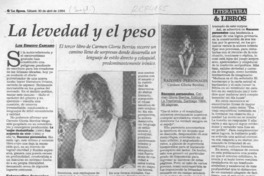 La levedad y el peso  [artículo] Luis Ernesto Cárcamo.