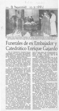 Funerales de ex embajador y catedrático Enrique Gajardo  [artículo].