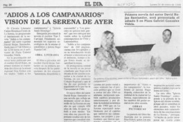 "Adiós a los campanarios", visión de La Serena de ayer  [artículo] K. L. G.