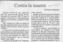 Contra la muerte  [artículo] Ramón Riquelme.