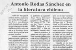 Antonio Rodas Sánchez en la literatura chilena  [artículo].