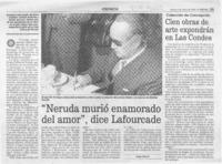 "Neruda murió enamorado del amor", dice Lafourcade  [artículo] Jorge Silva A.