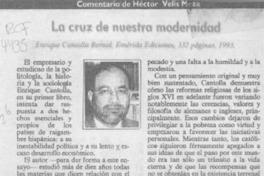 La cruz de nuestra modernidad  [artículo] Héctor Velis Meza.